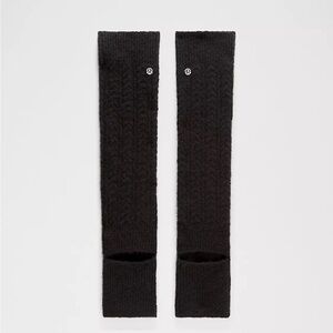 New Lululemon Wool-Blend Cable-Knit Leg Warmers Black Size S/M